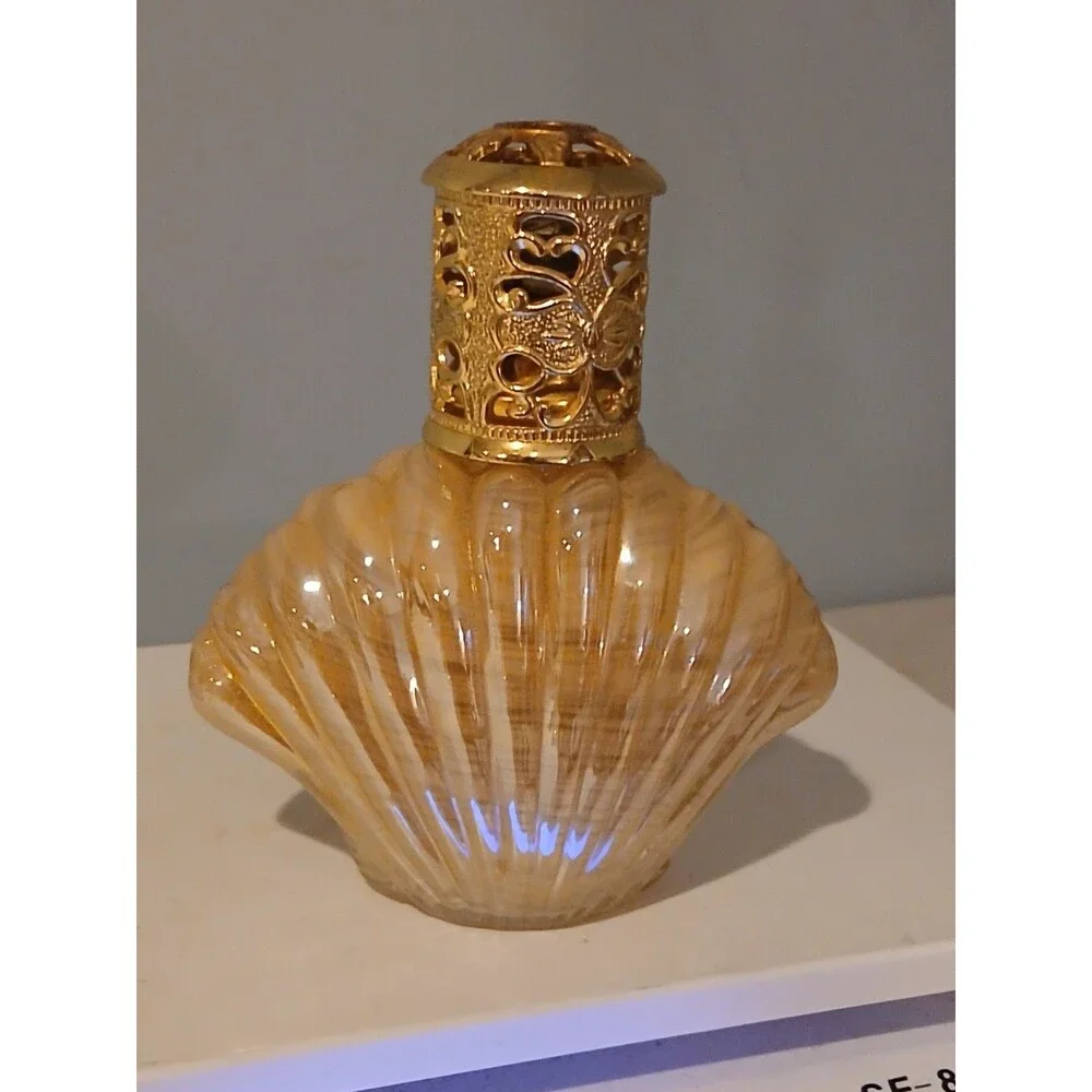 Vtg seashell Shaped art glass fragrance catalytic lamp Marta Harff Perfumum